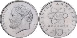 World Coins - Greece, 10 Drachmes, Democritus, 1998, Copper-nickel, , KM:132