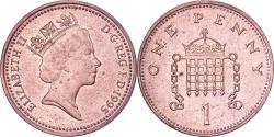 World Coins - Great Britain, Elizabeth II, Penny, 1995, Copper Plated Steel,