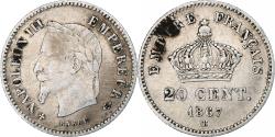 World Coins - France, Napoleon III, 20 Centimes, 1867, Strasbourg, Silver,