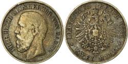 World Coins - Coin, German States, BADEN, Friedrich I, 2 Mark, 1876, Stuttgart,