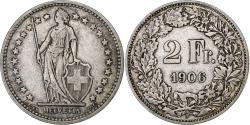 World Coins - Switzerland, 2 Francs, Helvetia, 1906, Bern, Silver, , KM:21