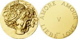 World Coins - France, Medal, La Cinquième Saison, Eté, Amour, Gilt Bronze, Nino Ferrari