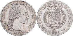 World Coins - Kingdom of Sardinia, Vittorio Emanuele I, 5 Lire, 1819, Torino, Silver