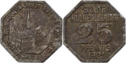 World Coins - Germany, Stadt Mülheim an der Ruhr, 25 Pfennig, 1921, , Iron