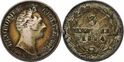 World Coins - German States, BADEN, Ludwig I, 3 Kreuzer, 1834, Silver, , KM:199