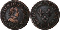 World Coins - France, Louis XIII, Double Tournois, buste enfantin, 1616, Paris, Copper