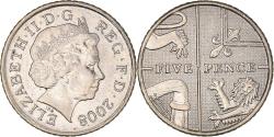 World Coins - Coin, Great Britain, Elizabeth II, 5 Pence, 2008, , Copper-nickel