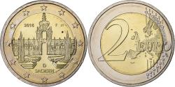 World Coins - Germany, 2 Euro, Sachsen, 2016, Stuttgart, Bi-Metallic,
