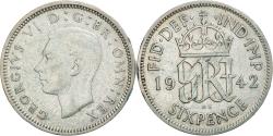 World Coins - Coin, Great Britain, George VI, 6 Pence, 1942, , Silver, KM:852
