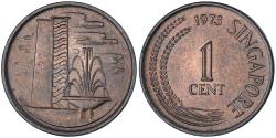World Coins - Coin, Singapore, Cent, 1973, Singapore Mint, , Copper Clad Steel, KM:1a