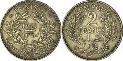 World Coins - Coin, Tunisia, Anonymous, 2 Francs, 1941/AH1360, Paris,