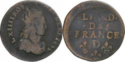 World Coins - France, Louis XIV, Liard, 1655, Vimy, Copper, , Gadoury:80