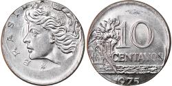 World Coins - Coin, Brazil, 10 Centavos, 1975, error off center strike, , Stainless