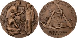 World Coins - France, Medal, Apprentissage du Bâtiment et des Travaux Publics, 1971, Bronze
