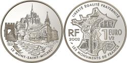 World Coins - France, 1-1/2 Euro, Mont Saint-Michel, 2002, Paris, Silver, , KM:1305