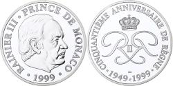 World Coins - Monaco, Medal, 50ème Anniversaire de Rainier III, 1999, Silver,
