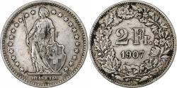 World Coins - Switzerland, 2 Francs, 1907, Bern, Silver, , KM:21