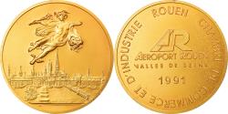 World Coins - France, Token, Chambre de Commerce et d'Industrie de Rouen, Aviation, 1991