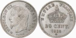 World Coins - France, Napoleon III, 20 Centimes, 1868, Paris, , Silver, KM:808.1
