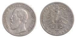 World Coins - Coin, German States, BADEN, Friedrich I, 2 Mark, 1876, Stuttgart,