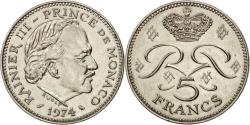 World Coins - Coin, Monaco, Rainier III, 5 Francs, 1974, , Copper-nickel, KM:150