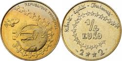 World Coins - France, 1/4 Euro, Children's Euro Design, 2002, Paris, Copper-nickel Aluminium