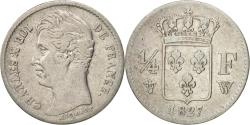 World Coins - Coin, France, Charles X, 1/4 Franc, 1827, Lille, , Silver, KM:722.12