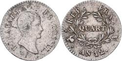 World Coins - France, Napoléon Bonaparte, Quart, An 12, Paris, Silver, , Gadoury:346