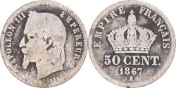 World Coins - Coin, France, Napoleon III, 50 Centimes, 1867, Bordeaux, , Silver