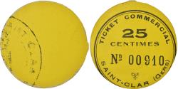 World Coins - Coin, France, Ticket Commercial, Saint-Clar, 25 Centimes, , Cardboard