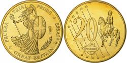 World Coins - Great Britain, Medal, 20 C, Essai-Trial, 2003, Copper-Nickel Gilt,