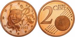 World Coins - France, 2 Euro Cent, 2003, BE, , Copper Plated Steel, KM:1283