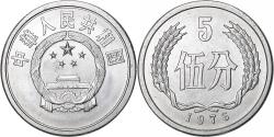World Coins - CHINA, PEOPLE'S REPUBLIC, 5 Fen, 1976, , Aluminum, KM:3