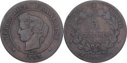 World Coins - France, 5 Centimes, Cérès, 1883, Paris, Bronze, , Gadoury:157a