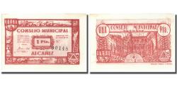 World Coins - Banknote, Spain, 1 Peseta, Alcaniz, 1937, 1937, UNC(64)