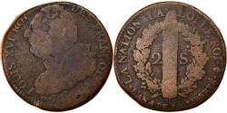 World Coins - Coin, France, 2 sols françois, 2 Sols, 1792, Paris, , Bronze