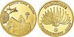 World Coins - France, Medal, Sainte-Mère Eglise, Copper Gilt,