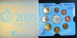 World Coins - San Marino, Euro-Set, 2003, Rome, 1 cent to 5 euro,