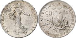 World Coins - France, 50 Centimes, Semeuse, 1916, Paris, Silver, , Gadoury:420
