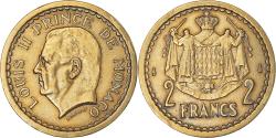World Coins - Coin, Monaco, Louis II, 2 Francs, 1945, VF(30-35), Aluminum-Bronze, KM:121a