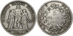 World Coins - France, 5 Francs, Hercule, 1871, Bordeaux, Silver, , Gadoury:745
