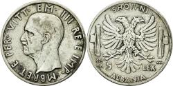 World Coins - Coin, Albania, Vittorio Emanuele III, 5 Lek, 1939, Rome, , Silver