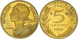 World Coins - Coin, France, Marianne, 5 Centimes, 1998, Paris, Proof,