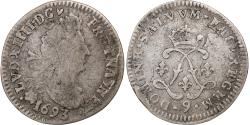 World Coins - France, Louis XIV, 4 Sols aux 2 L, 1693, Rennes, reformed, Silver,