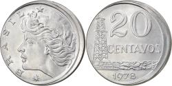 World Coins - Coin, Brazil, 20 Centavos, 1978, error off center strike, , Stainless