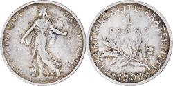 World Coins - Coin, France, Semeuse, Franc, 1907, , Silver, KM:844.1, Gadoury:467