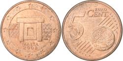 World Coins - Malta, 5 Euro Cent, 2008, Copper Plated Steel,
