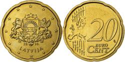 World Coins - Latvia, 20 Centimes, 2014, Nordic gold,
