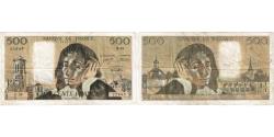 World Coins - France, 500 Francs, Pascal, 1973-12-06, H.36, EF(40-45)