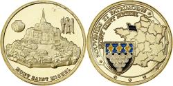 World Coins - France, Medal, Mont Saint-Michel, Gilt iron, Colourized,